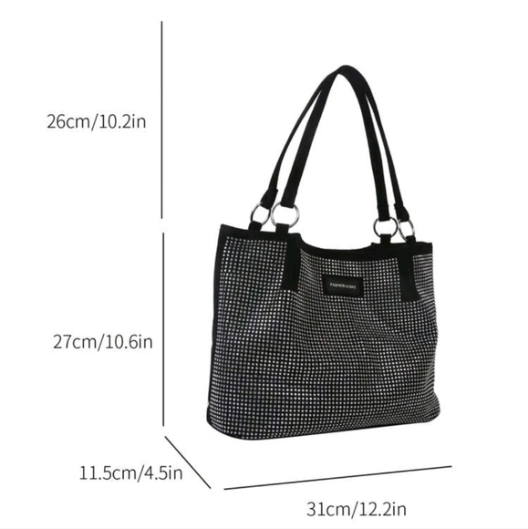 Large Capacity Women Bag, 2024 New Trendy Fashion Rhinestone High-End Commuter - Picture 7 of 7